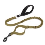 Smycz dla psa z amortyzatorem Truelove Adventure khaki – elastyczna, neoprenowa rączka, 120–160 cm