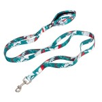 Smycz dla psa Truelove Tropical – turkusowa – 140 cm - wzór roślinny