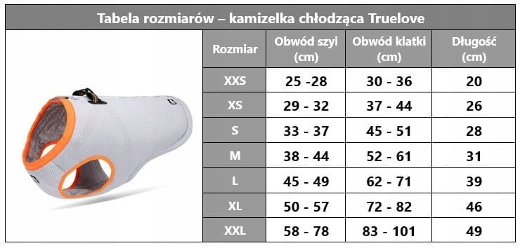 Kamizelka-chlodzaca-dla-psa-Truelove-pomaranczowa
