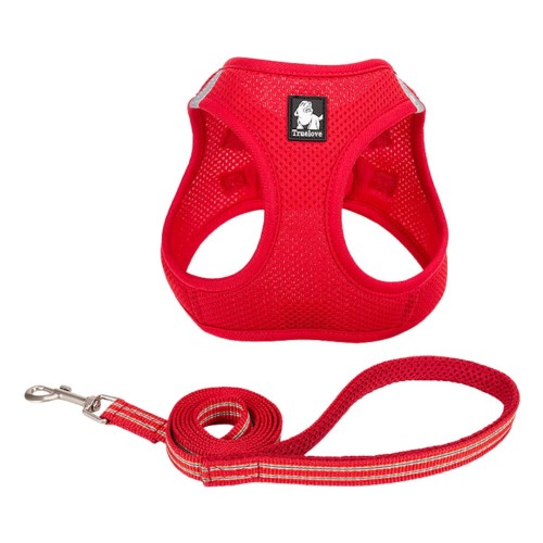 Szelki-smycz-dla-malego-psa-i-kota-Truelove-Mini-Mesh-czerwone