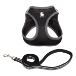 Szelki + smycz Truelove Mini Mesh dla małego psa lub kota – czarne, lekkie i oddychające