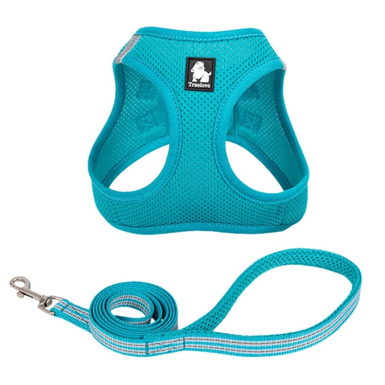 Szelki-smycz-dla-malego-psa-i-kota-Truelove-Mini-Mesh-niebieskie