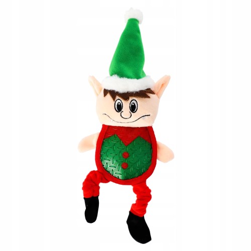 Świąteczny pluszowy skrzat z piszczałką