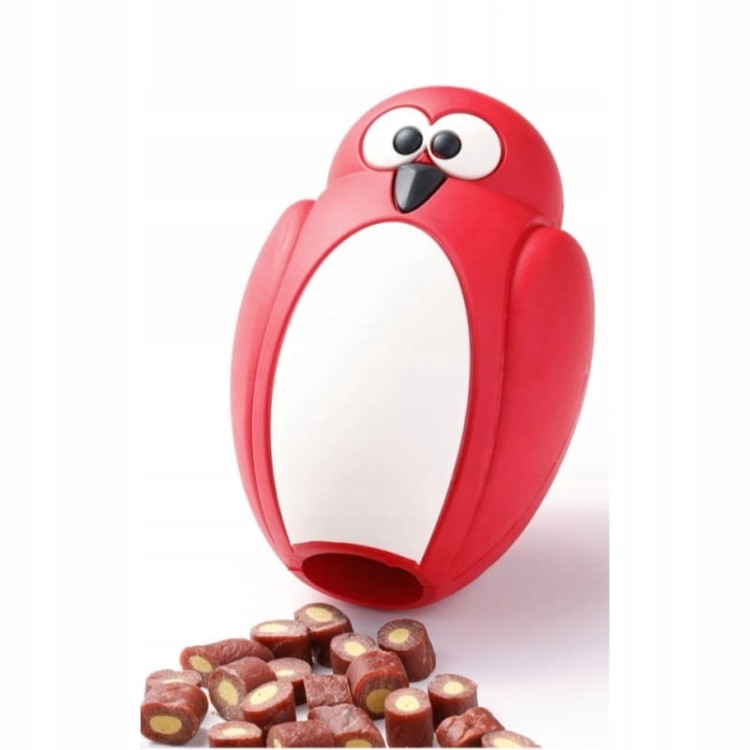 Zabawka na przysmaki Truelove Penguin – naturalna guma, otwory na smakołyki, spowalnia jedzenie