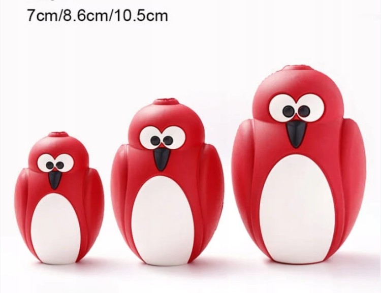 Zabawka na przysmaki Truelove Penguin – naturalna guma, otwory na smakołyki, spowalnia jedzenie
