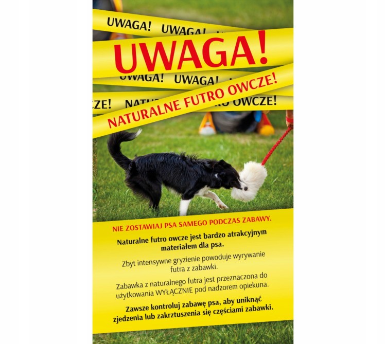 Szarpak z wełny owczej z rączką Bungee Dingo – amortyzuje szarpnięcia, 44 cm, trening i zabawa