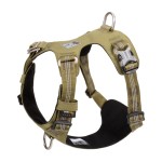 Szelki dla psa Truelove Adventure Dog – khaki, oddychające, wodoodporne, z odblaskowymi taśmami