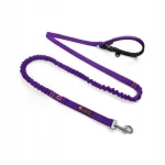 Smycz do biegania z psem z amortyzatorem JoQu® Two Runners 295cm – fioletowa