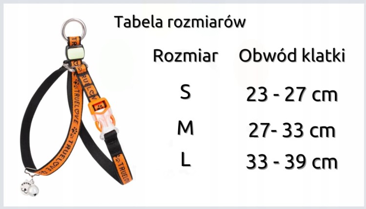 Szelki-smycz-dla-kota-Truelove-Buterfly-pomaranczowe