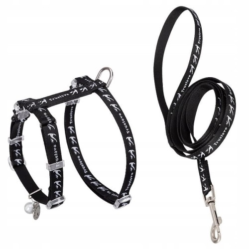 Szelki i smycz dla kota, regulowane Truelove Locust czarne
