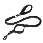 Smycz dla psa z amortyzatorem Truelove Adventure czarna – elastyczna, neoprenowa rączka, 120–160 cm