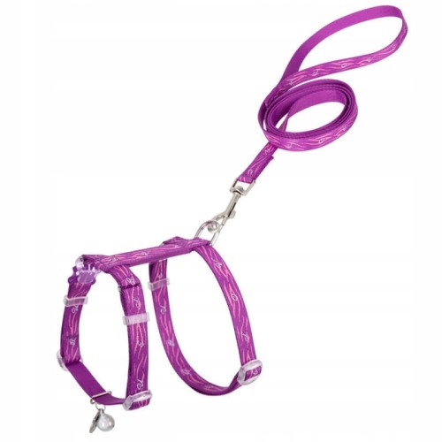 Szelki i smycz dla kota, regulowane Truelove Locust fioletowe