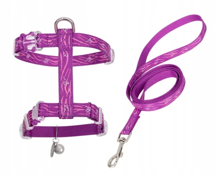 Szelki i smycz dla kota, regulowane Truelove Locust fioletowe