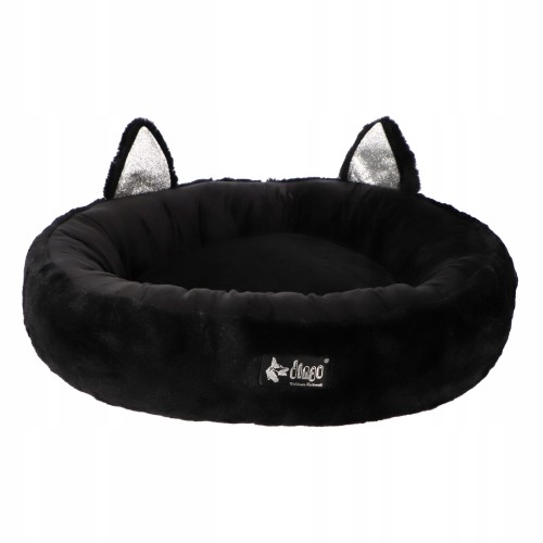 Legowisko dla psa miniaturowego/ kota HugMe okrągłe 50CM czarne, miękkie