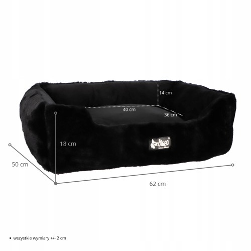 Legowisko dla psa miniaturowego / kota HugMe 50x40x15cm czarne , miękkie