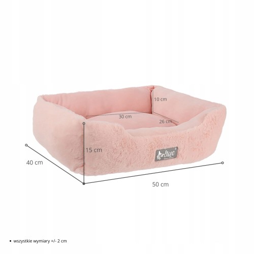 Legowisko dla psa miniaturowego / kota HugMe 50x40x15cm różowe miękkie