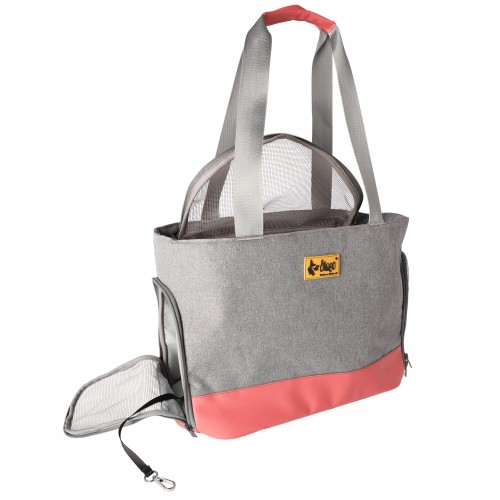 Torba transportowa dla małego psa/kota Dingo szaro-różowa