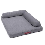 Legowisko ortopedyczne dla psa Truelove Sofa – pianka memory, wysokie boki, zdejmowany pokrowiec (ciemnoszare)