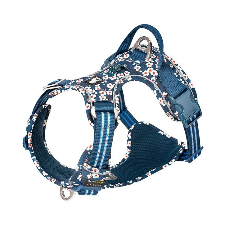 Szelki-dla-psa-easy-walk-Truelove-Front-Line-Blossom-granatowo-biale