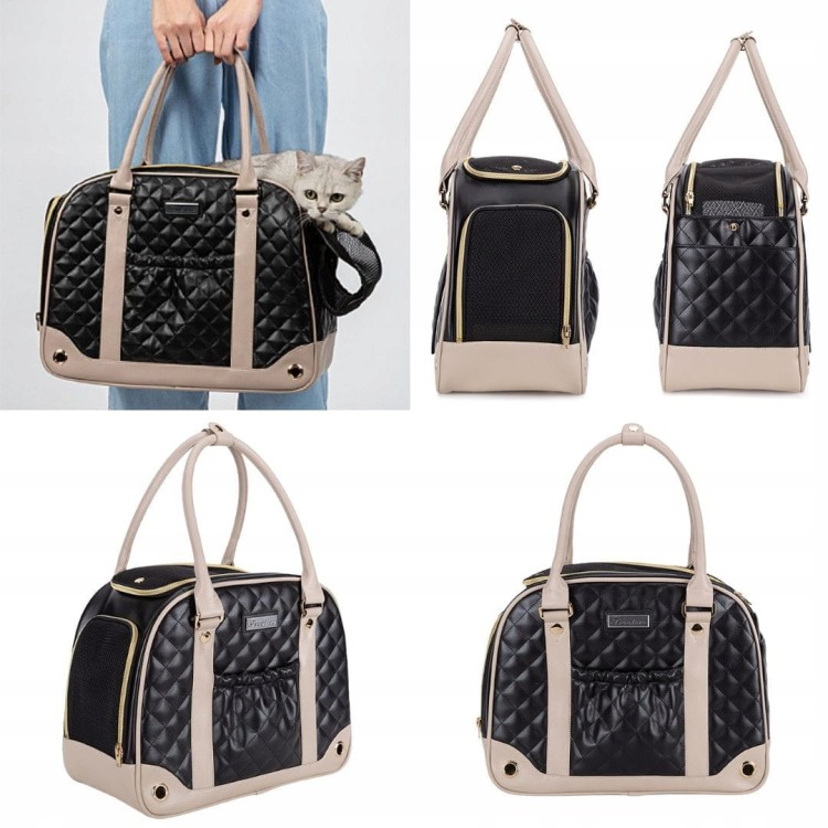 Torba-transporter-dla-malego-psa-i-kota-Truelove-Glamour–czarna