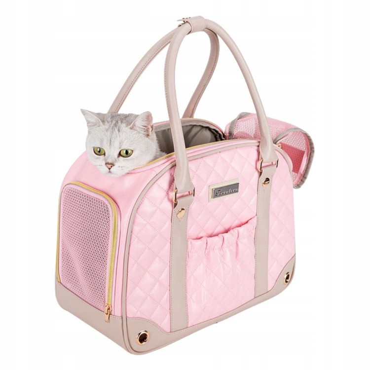 Torba-transporter-dla-malego-psa-i-kota-Truelove-Glamour–rozowa