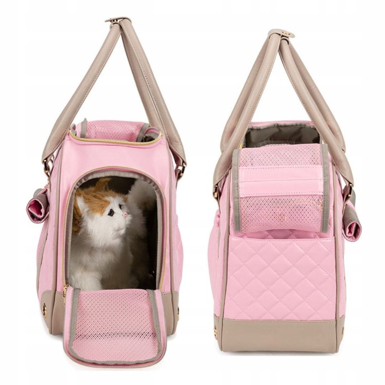 Torba-transporter-dla-malego-psa-i-kota-Truelove-Glamour–rozowa