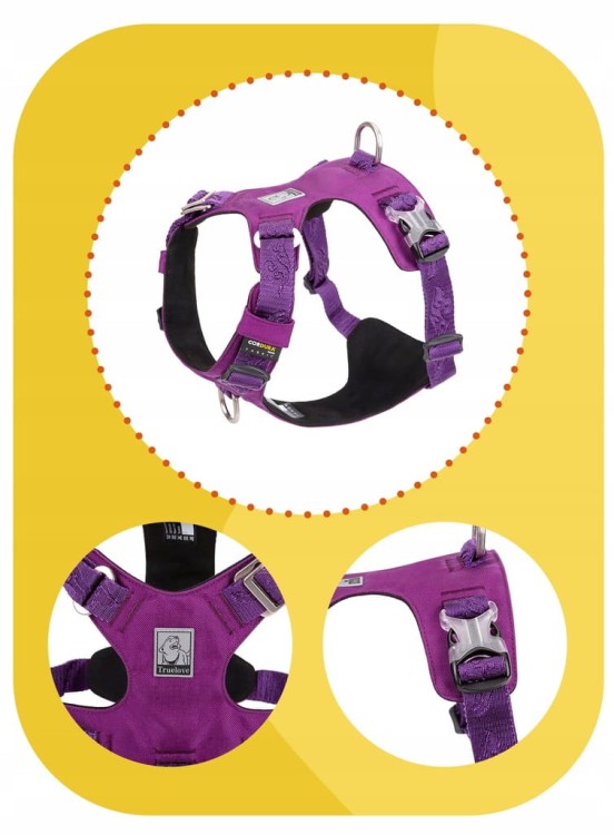 Szelki-dla-psa-easy-walk-wodoodporne-Truelove-Adventure-Soft-fioletowe