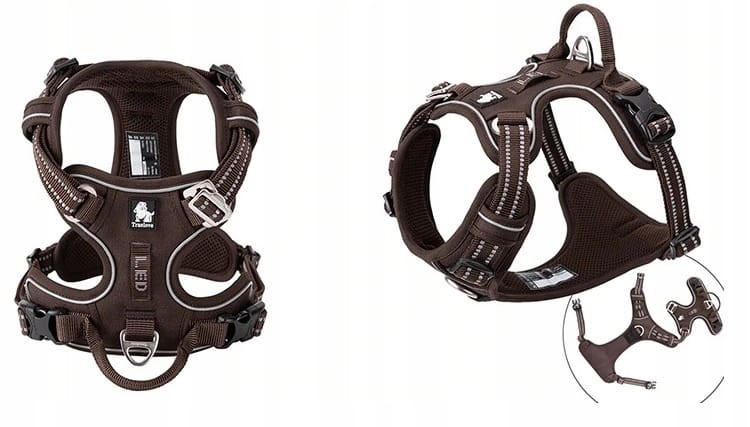 Szelki-dla-psa-easy-walk-Front-Line-Premium-brazowe