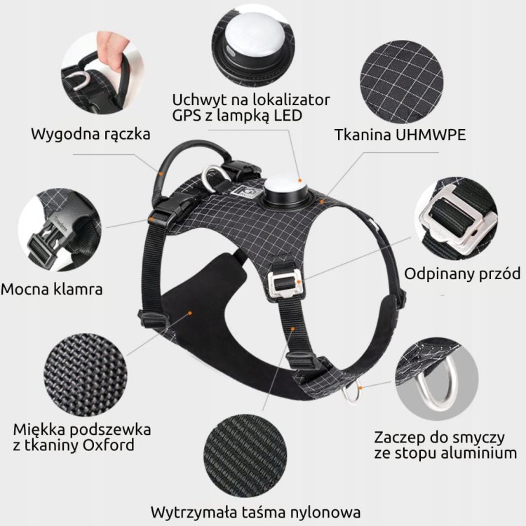 Szelki-dla-psa-guard-easy-walk-lampka-LED-Treulove-Tracker