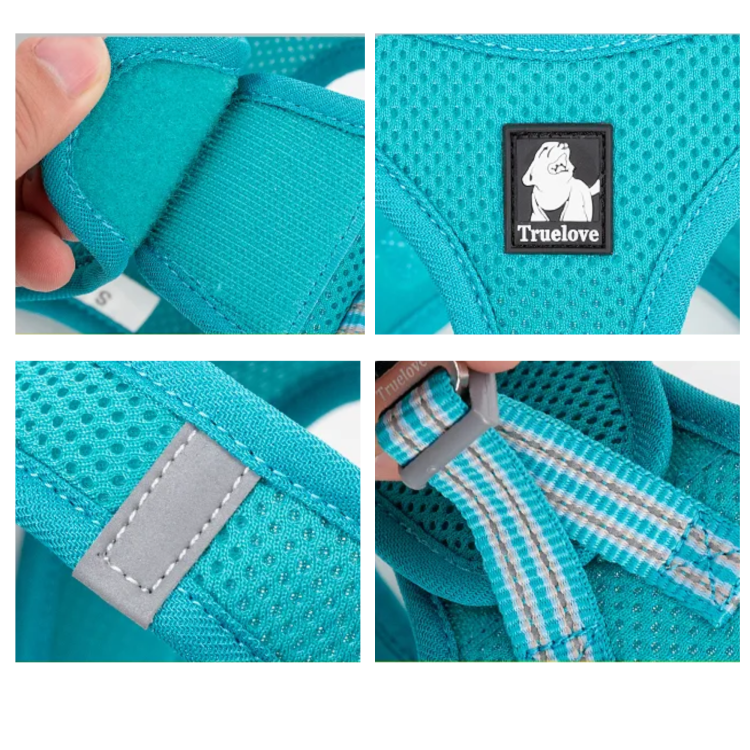 Szelki-smycz-dla-malego-psa-i-kota-Truelove-Mini-Mesh-niebieskie