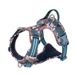 Szelki dla psa Truelove Premium Blossom - granatowo-czerwone