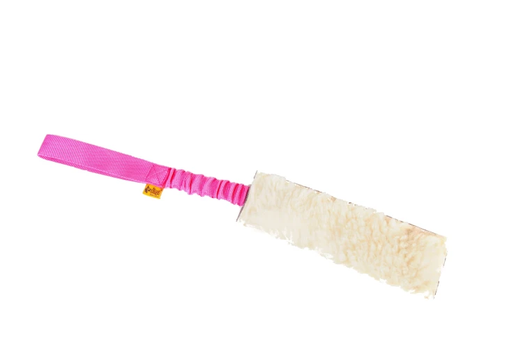 Szarpak z wełny owczej z rączką Bungee Dingo – amortyzuje szarpnięcia, 44 cm, trening i zabawa