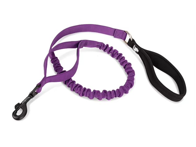 smycz z amortyzatorem Truelove Adventure fioletowa karabińczyk 360 neopren odblaski