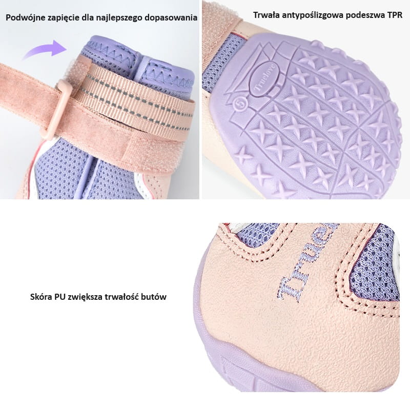 buty dla psa Truelove Boho kremowe miękka podszewka wzmocnienia PU