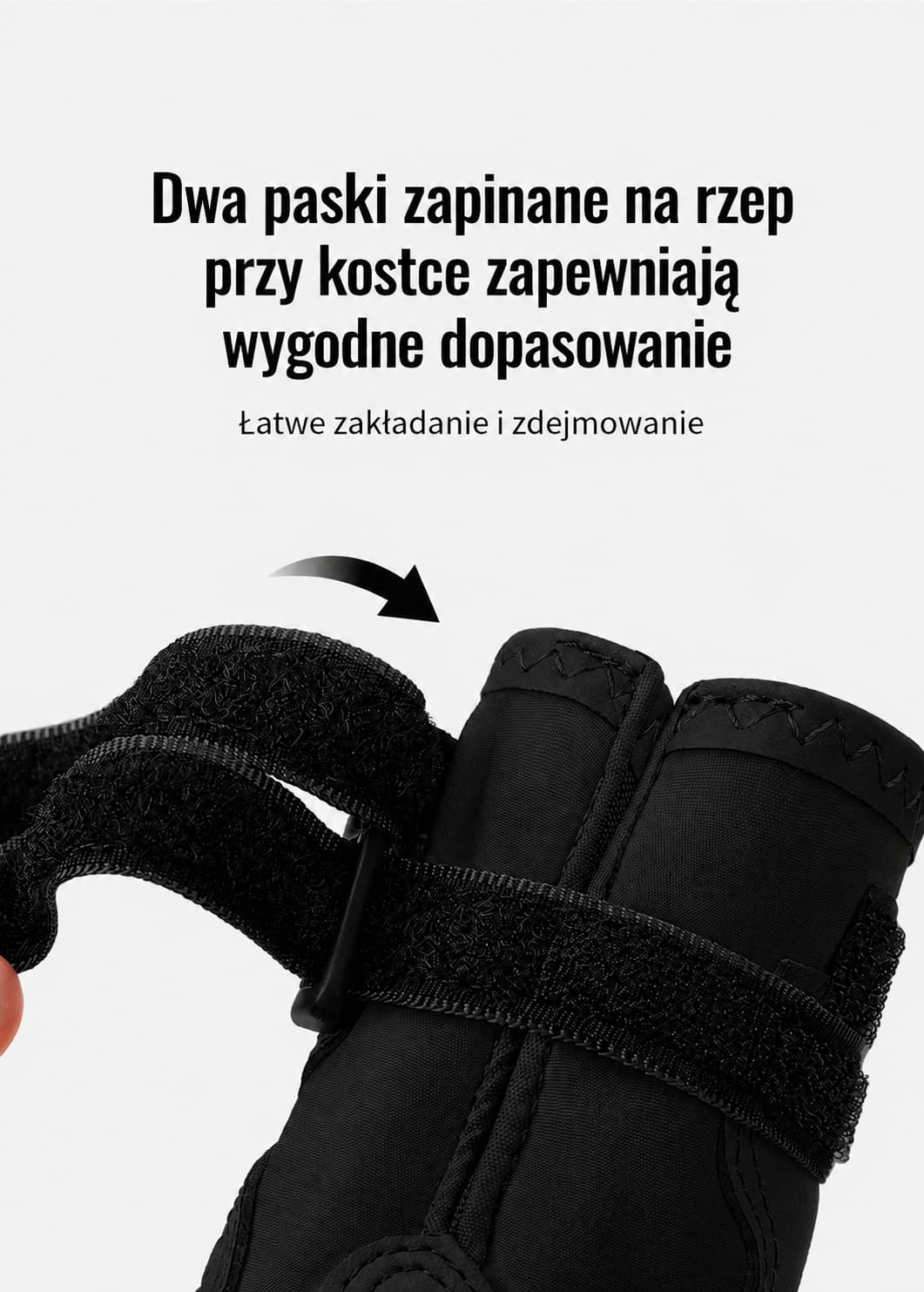 Podwójne zapięcie na rzepy w bucie dla psa Truelove Travel