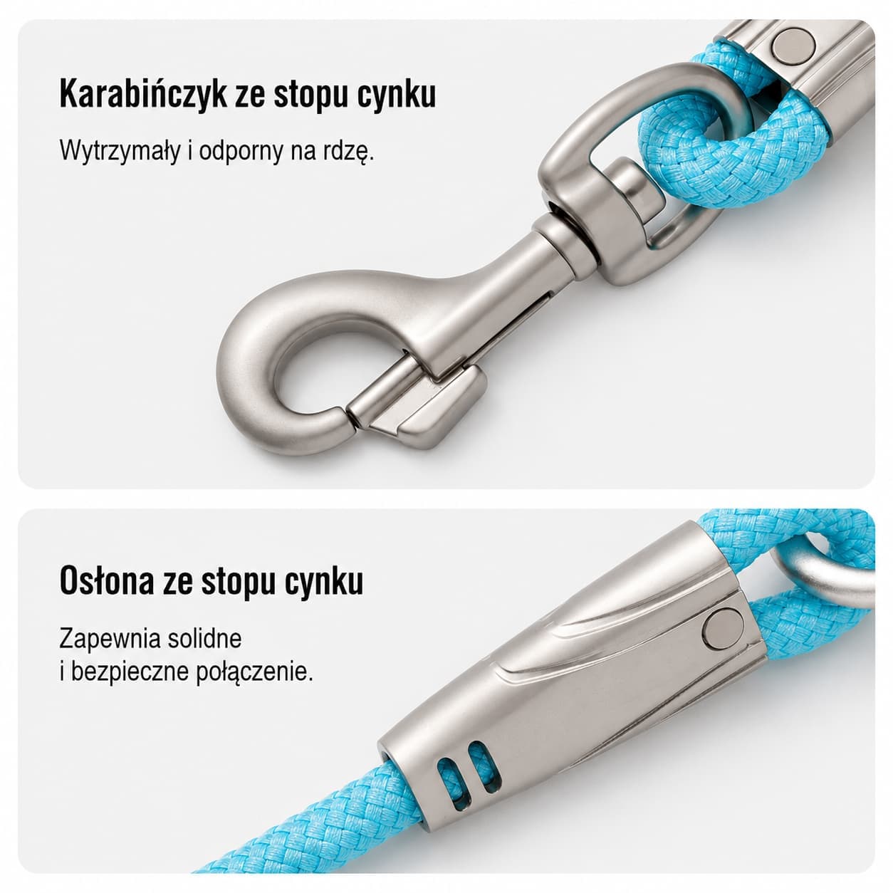 Smycz linowa Truelove Mini karabińczyk ze stopu cynku