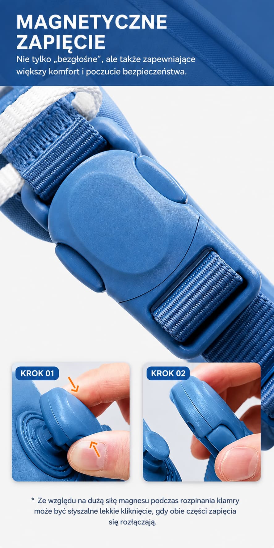 Obroża DAQQAB Outdoor Range klamra magnetyczna zbliżenie