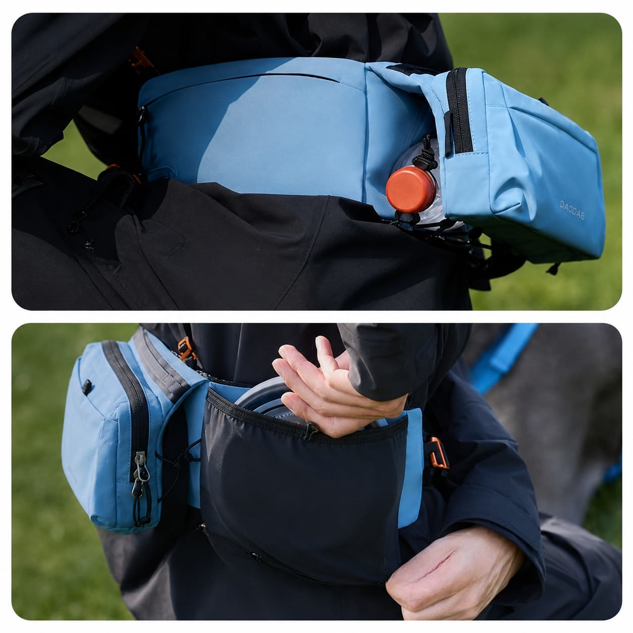 Pas trekkingowy DAQQAB Outdoor Range kieszenie na telefon wodę woreczki