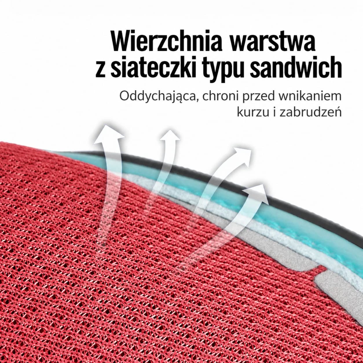 Wierzchnia warstwa z siateczki typu sandwich w bucie dla psa Truelove On Track