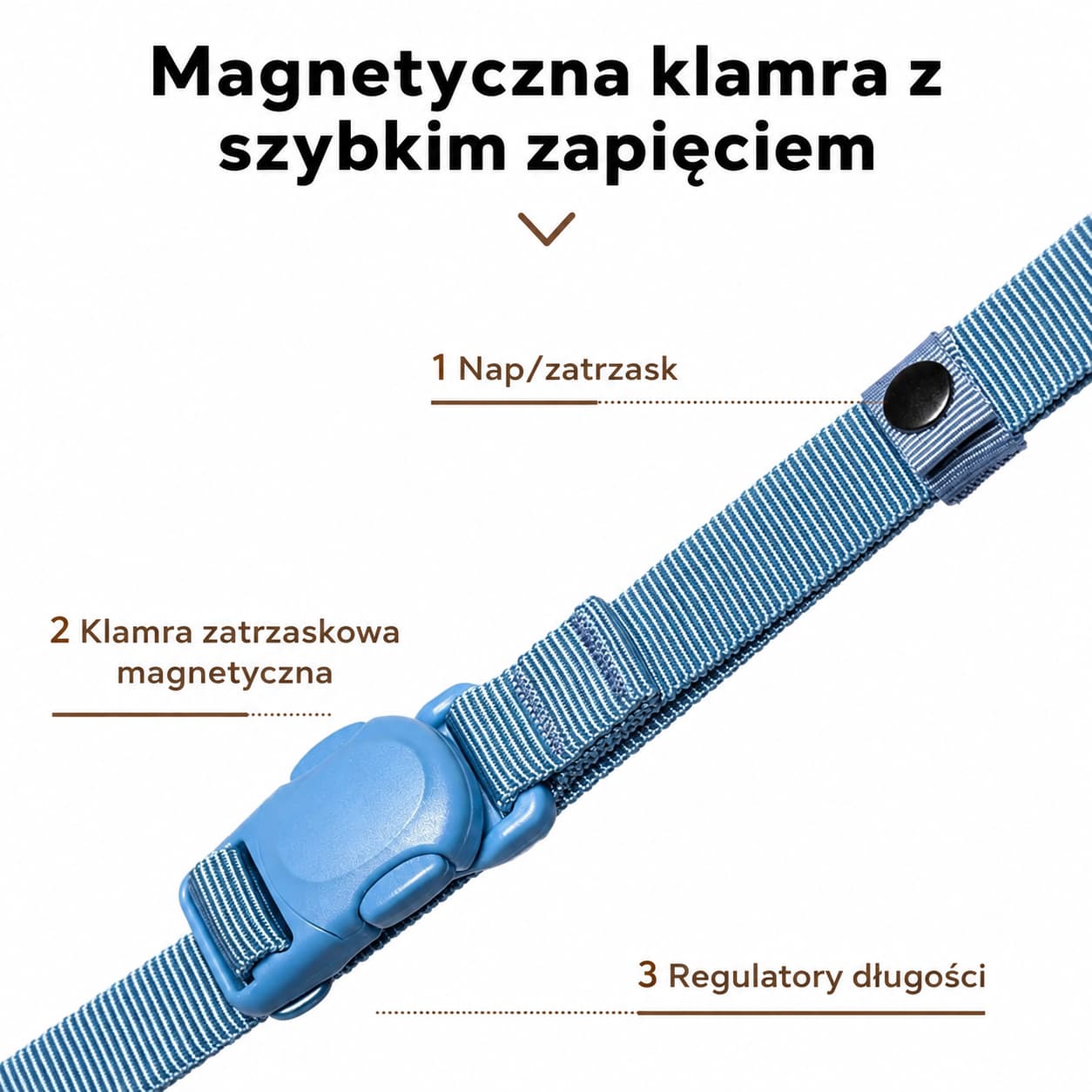 Smycz DAQQAB Outdoor Range klamra magnetyczna