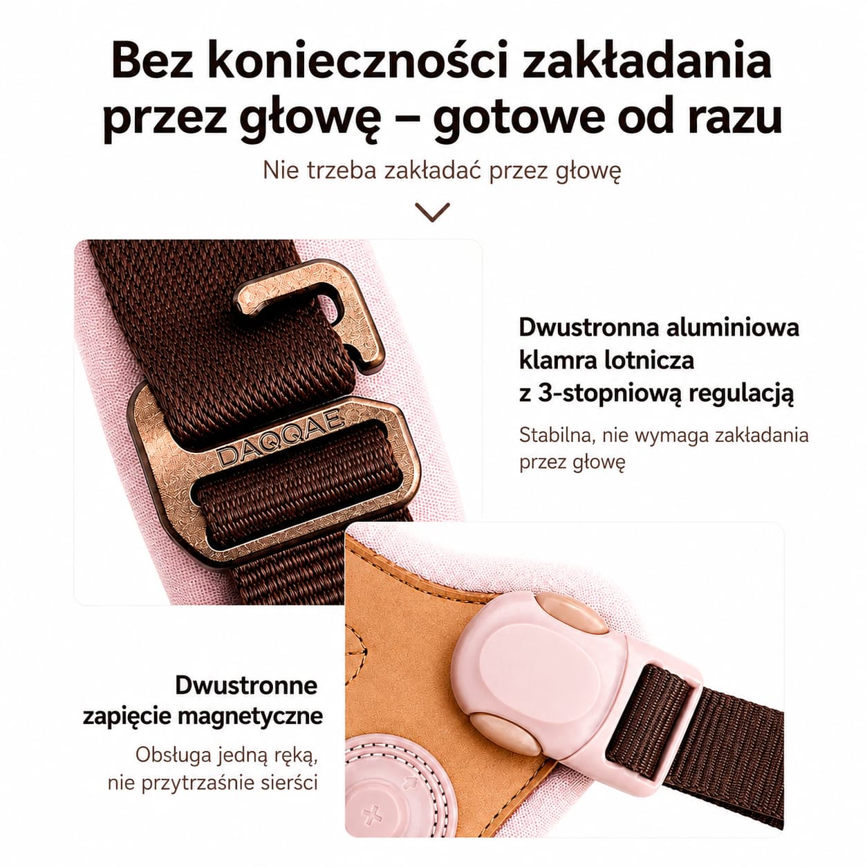 Szelki DAQQAB Fitness Enduro zapinanie przy szyi bez przekładania przez głowę