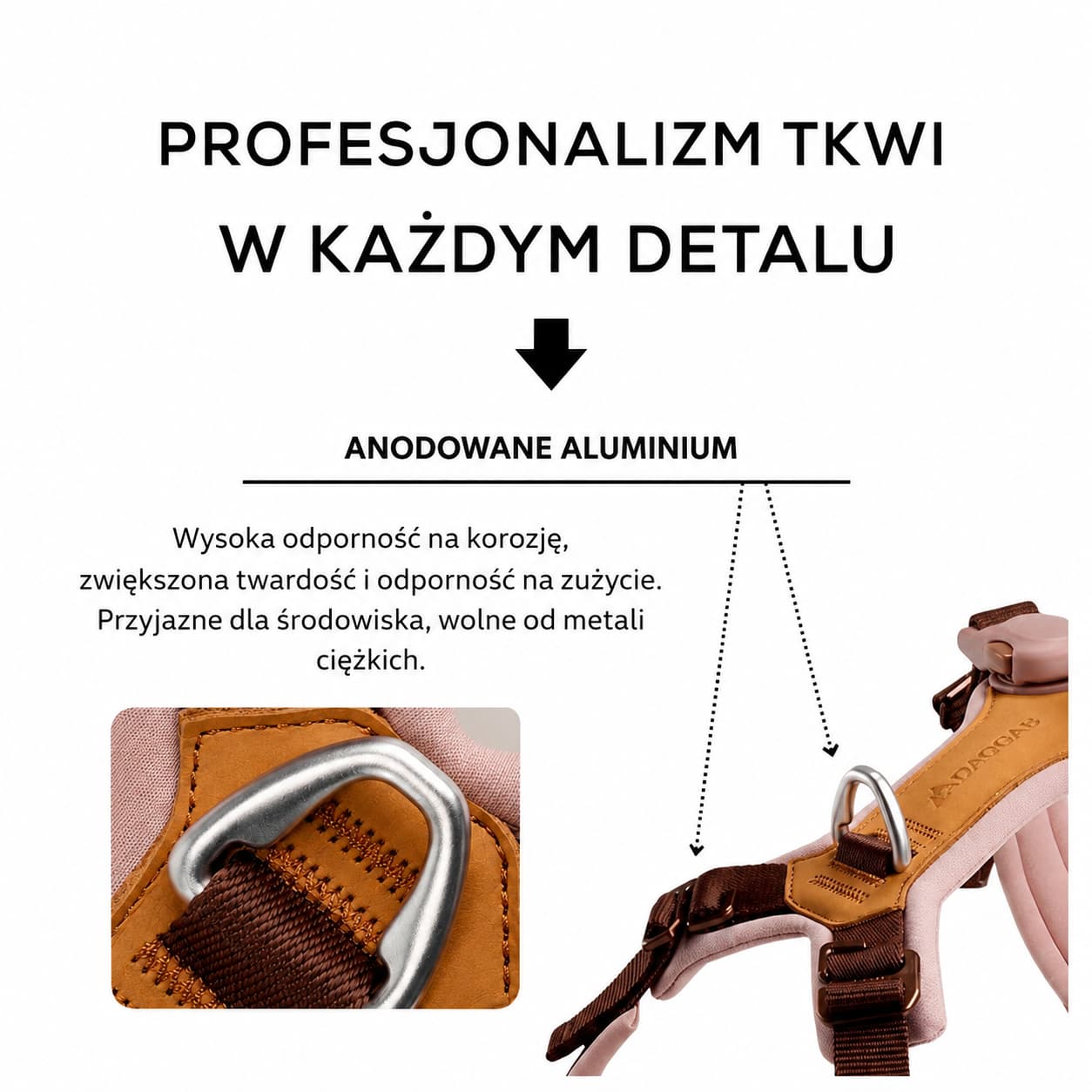 Szelki DAQQAB Fitness Enduro anodowany D-ring z aluminium