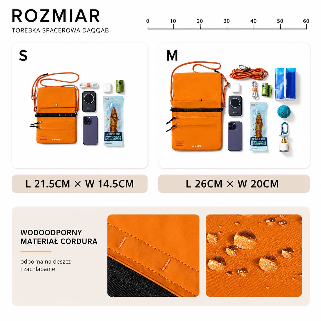 Torebka DAQQAB Go-Light maxi kieszenie wewnętrzne
