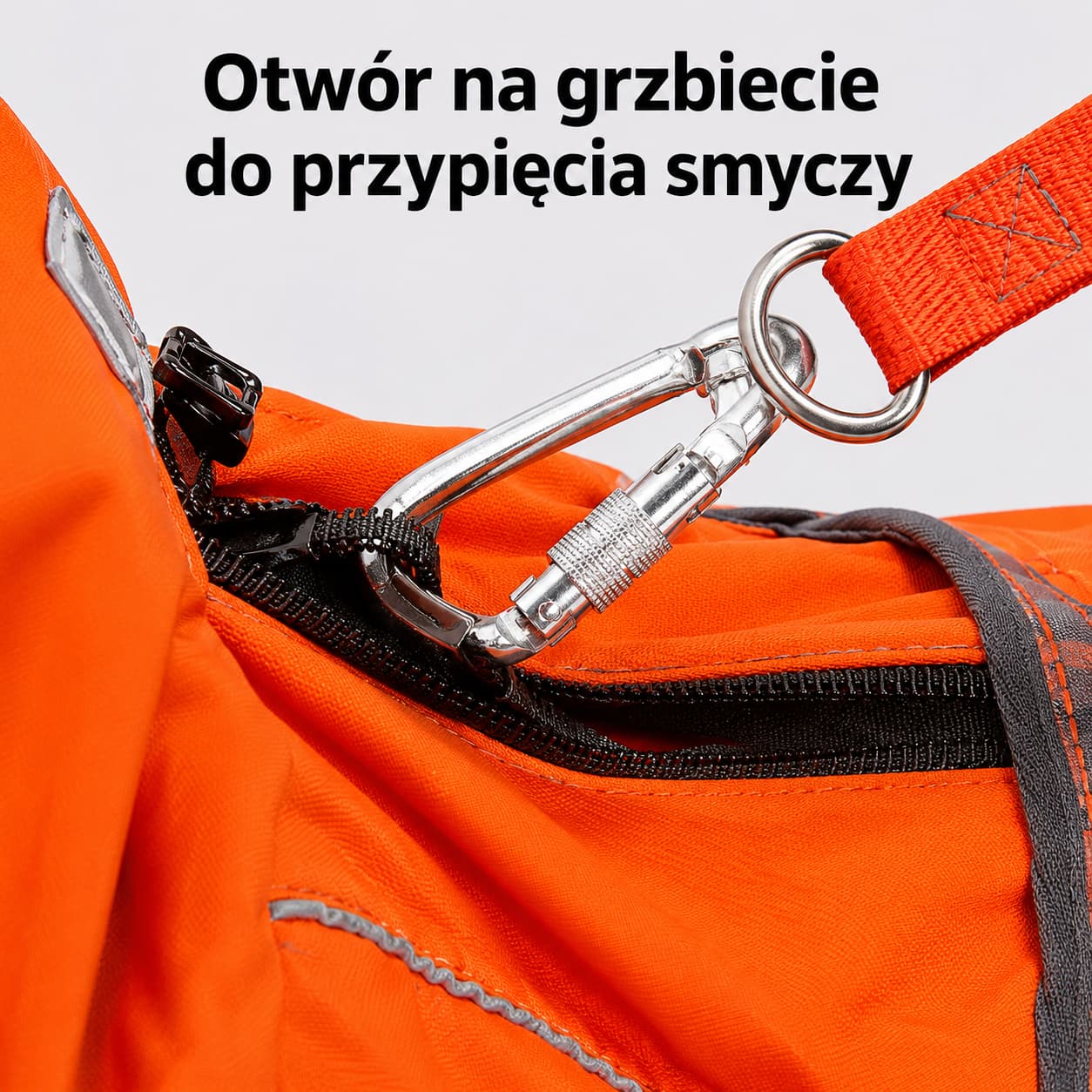 Otwór na grzbiecie do przypięcia smyczy w kurtce Winhyepet Extreme