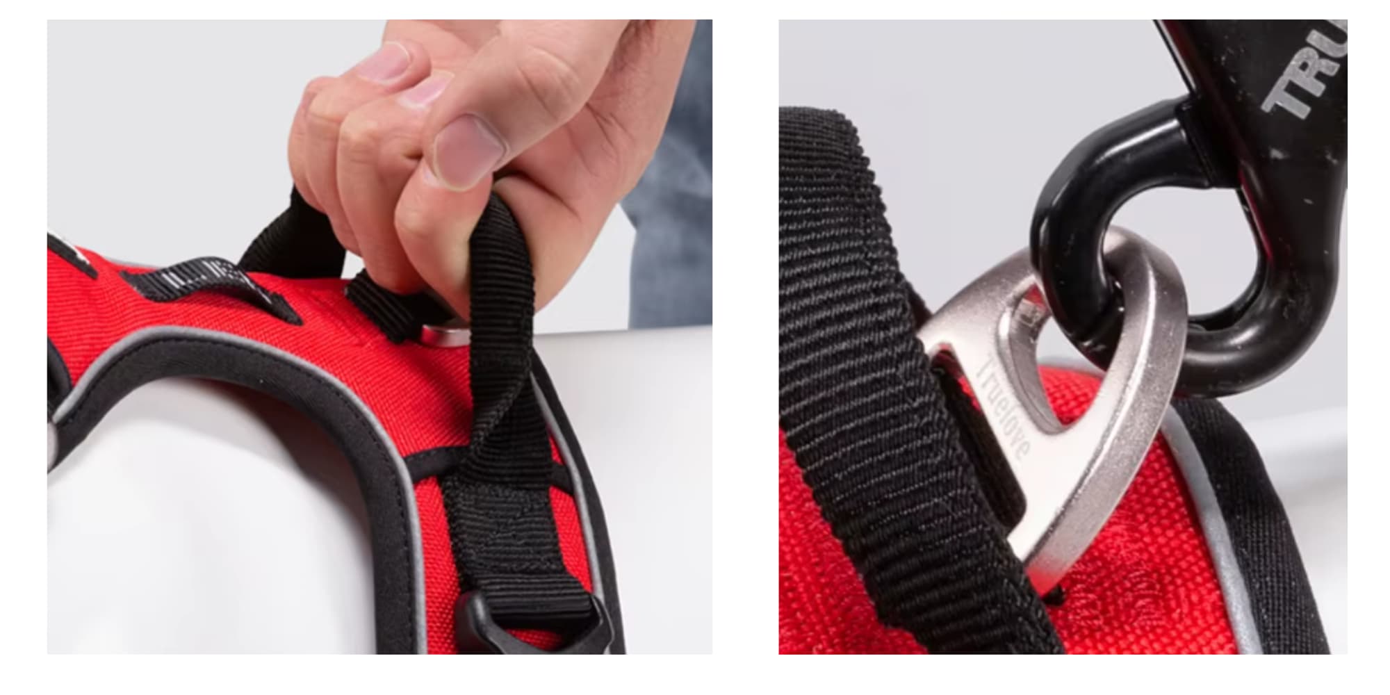 Szelki Truelove Front Line Premium czerwono-czarne materiał nylon Oxford i uchwyt na grzbiecie