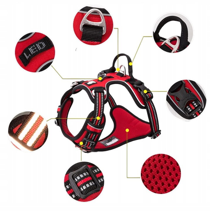 szelki Truelove Front Line Premium, widok z przodu, dwa D-ringi Guard i Easy Walk