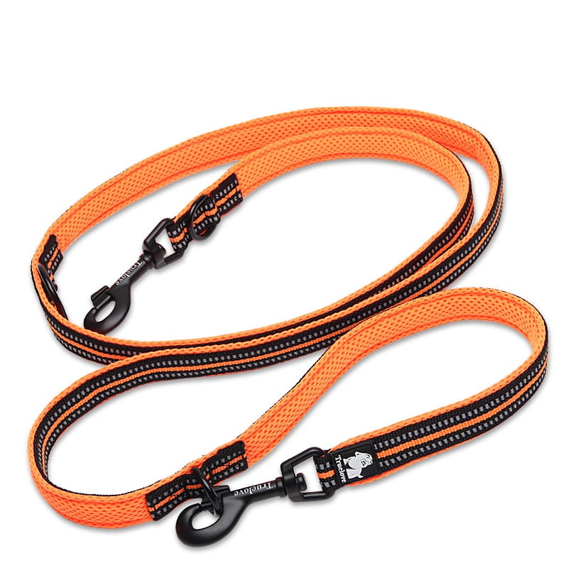 smycz przepinana Truelove Active Pro 200 cm pomarańczowa, odblaski 3M, karabińczyki ze stopu cynku, rozmiar M